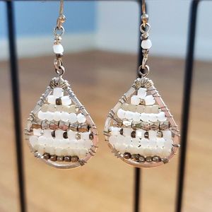 Teardrop beaded earrings